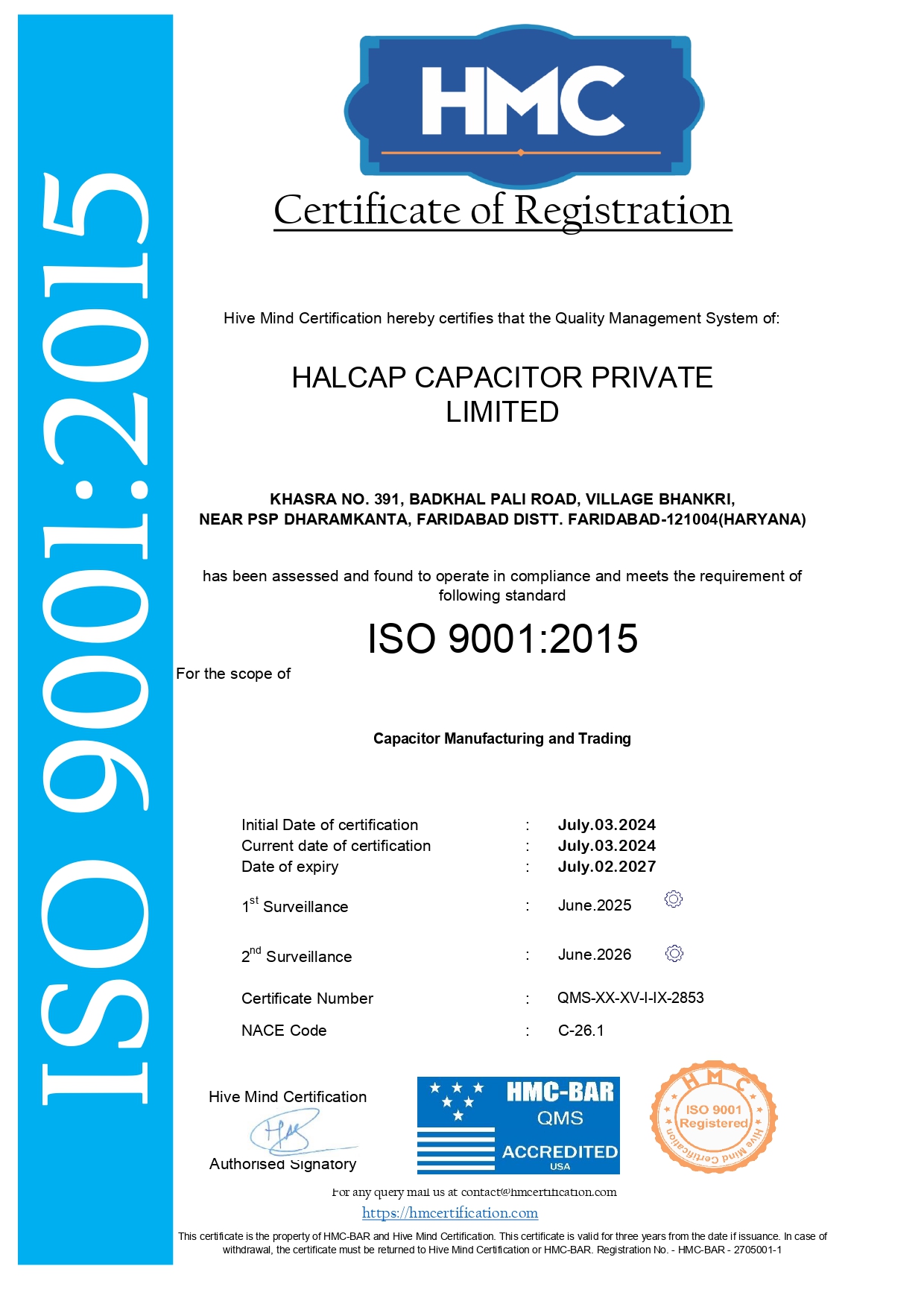 ISO Certificate